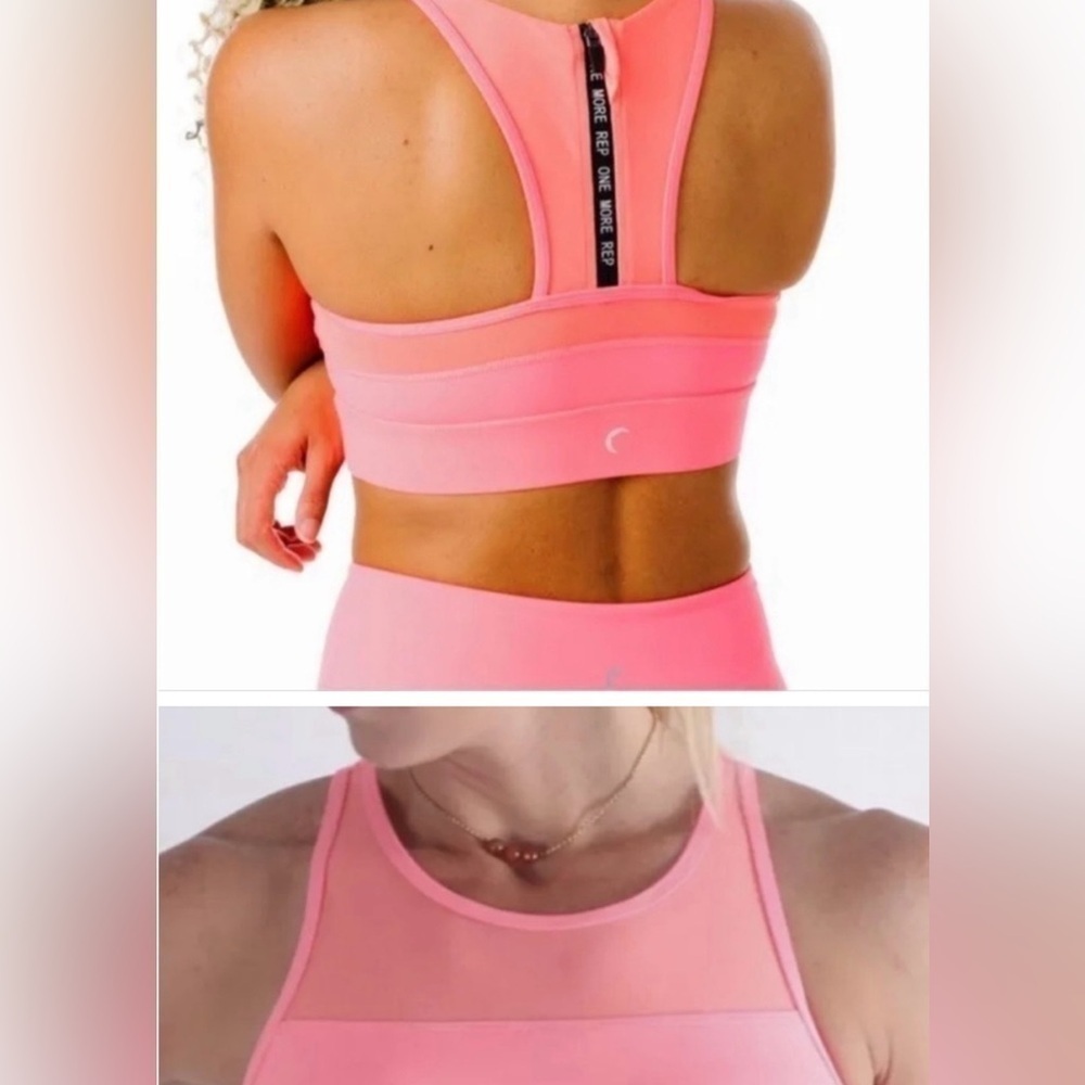 Zyia Active All Star One More rep Pink Racerback Sports Bra. Size Small.